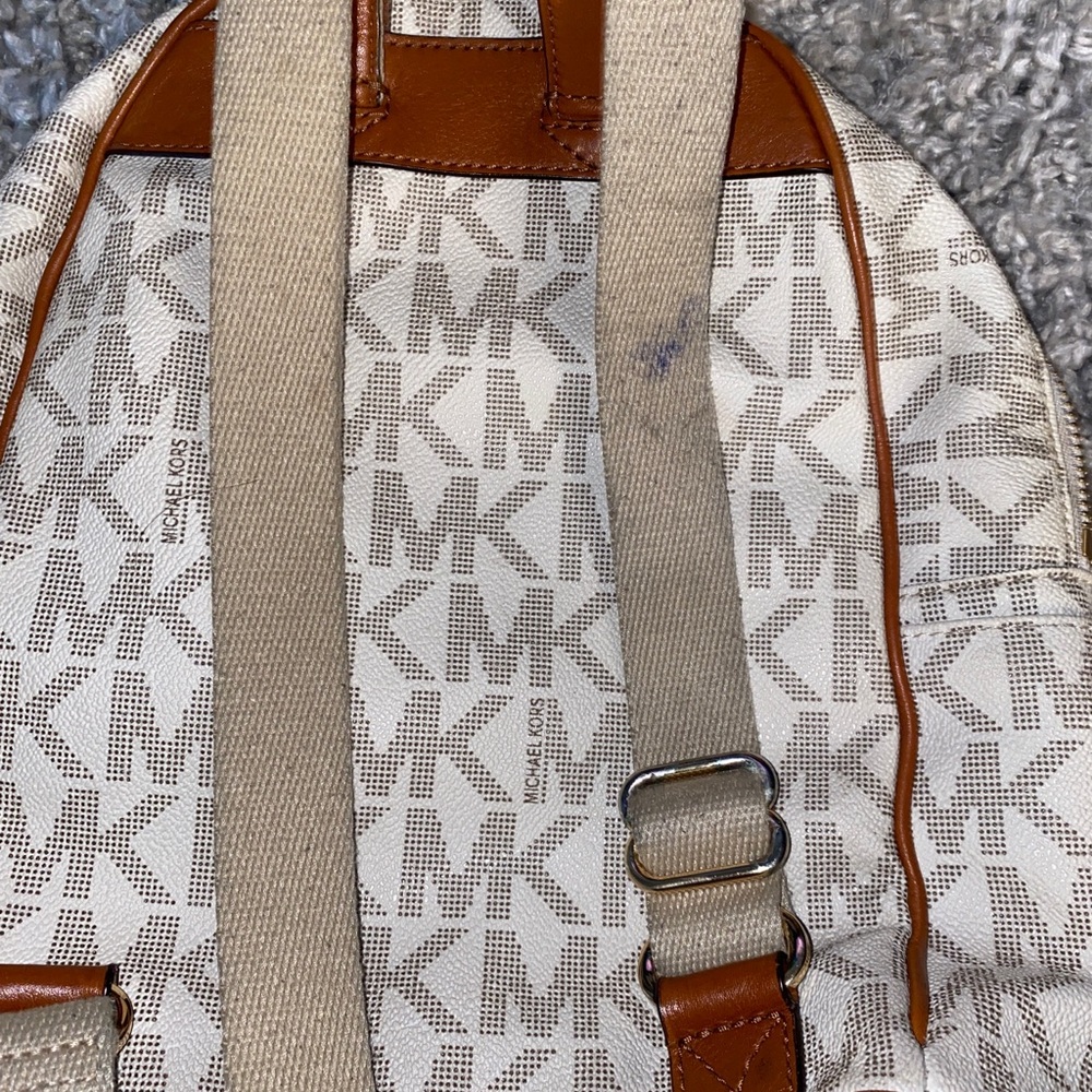 Michael Kors White Monogram Backpack - image 4